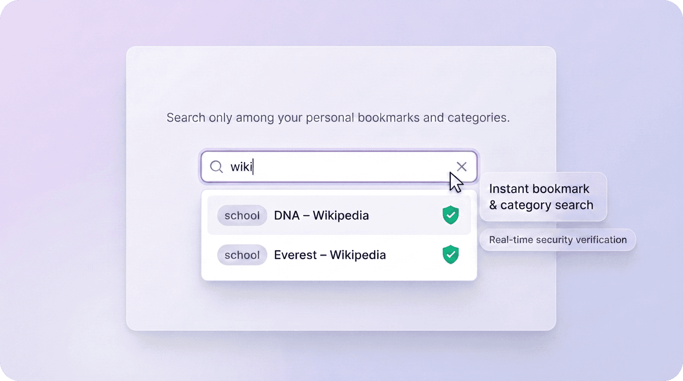 Global search across all your bookmarks